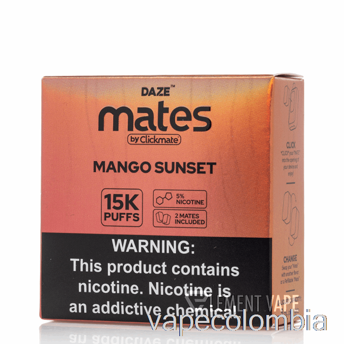 Kit Completo De Vapeo 7 Vainas Daze Mate Mango Sunset